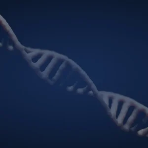 深色背景上的金色 DNA 雙螺旋